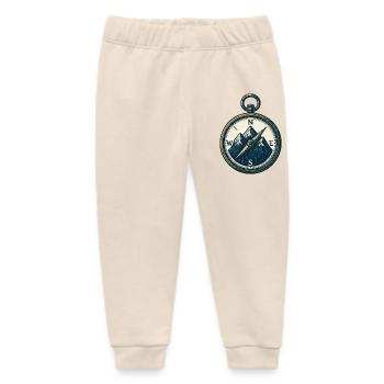 Compass Mountain Trek Azimut Wandergeschenk - Baby Organic Jogginghose Baby Tumbler von Stanley/Stella - Natur - Vorne