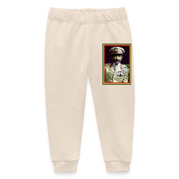 Haile Selassie I Jah Rastafari Rasta Reggae Roots - Baby Organic Sweatpants by Stanley/Stella - soft Ecru - Front