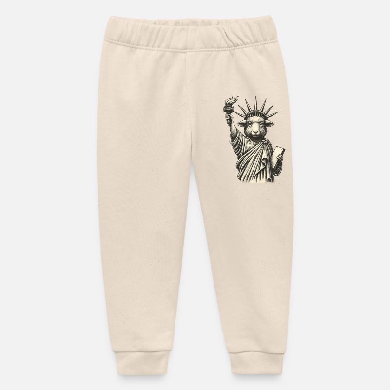 Statue du mouton de la Liberté - Pantalon de jogging bébé bio Stanley/Stella - écru doux