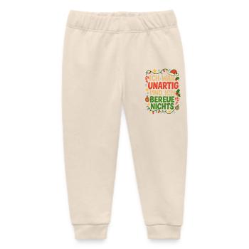 Naughty at Christmas: Don't regret anything - Baby Organic Sweatpants by Stanley/Stella - soft Ecru - Front