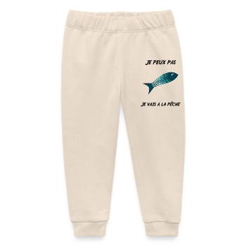 I CAN'T. I FISHED. FISHERMAN. HUMOR. RETIREMENT - Baby Organic Sweatpants by Stanley/Stella - soft Ecru - Front