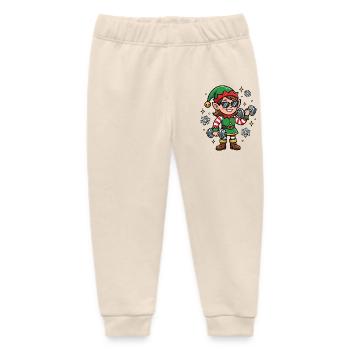 Fun workout for women with Christmas elf gestures - Baby Organic Sweatpants by Stanley/Stella - soft Ecru - Front