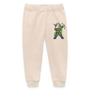Dabbing Unicorn Hunter Camo Archer Bow Hunter - Baby Organic Sweatpants by Stanley/Stella - soft Ecru - Front