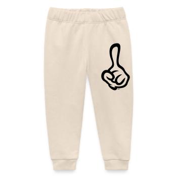 Erhobener Zeigefinger (Finger / Linke Hand / 1C) - Baby Organic Jogginghose Baby Tumbler von Stanley/Stella - Natur - Vorne