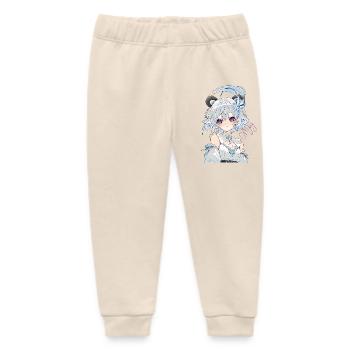 Blue and white anime girl with flowers - Baby Organic Sweatpants by Stanley/Stella - soft Ecru - Front