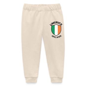 Limerick Ireland Shield Badge - Baby Organic Sweatpants by Stanley/Stella - soft Ecru - Front