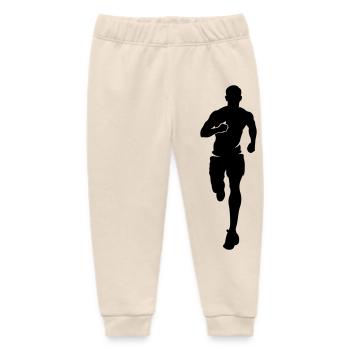 Marathon Runner Silhouette Marathon - Baby Organic Sweatpants by Stanley/Stella - soft Ecru - Front
