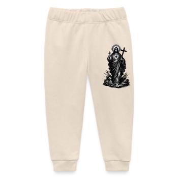 Jesus Christ - Baby Organic Sweatpants by Stanley/Stella - soft Ecru - Front