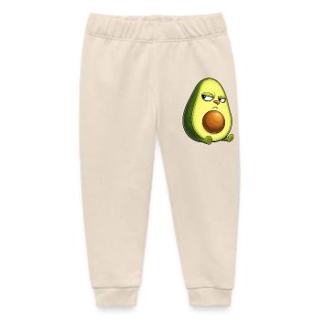 Cool avocado with sunglasses skeptical look - Baby Organic Sweatpants by Stanley/Stella - soft Ecru - Front