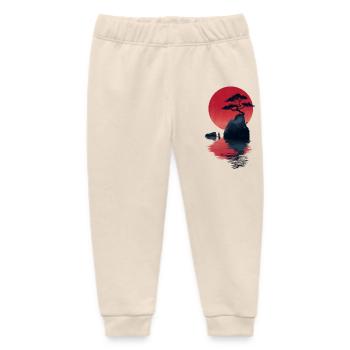 Red Zen Sunset Island - Baby Organic Sweatpants by Stanley/Stella - soft Ecru - Front