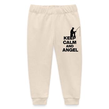 KEEP CALM AND ANGLING! ANGLER REST black - Baby Organic Sweatpants by Stanley/Stella - soft Ecru - Front