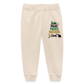 Muslim Religious Message, Faith and Success - Baby Organic Sweatpants by Stanley/Stella - soft Ecru - Front