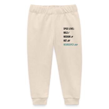 Spice Level Neurospicy - Neurodivergent Humor - Baby Organic Sweatpants by Stanley/Stella - soft Ecru - Front
