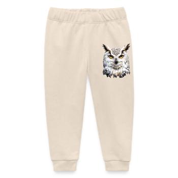 Snowy Owl White Owl Owl Owl Owl Snow Owl - Baby Organic Sweatpants by Stanley/Stella - soft Ecru - Front