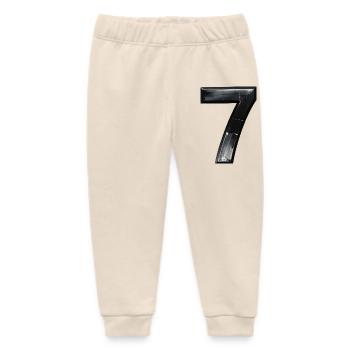 Black Marble Seven Motif - Baby Organic Sweatpants by Stanley/Stella - soft Ecru - Front