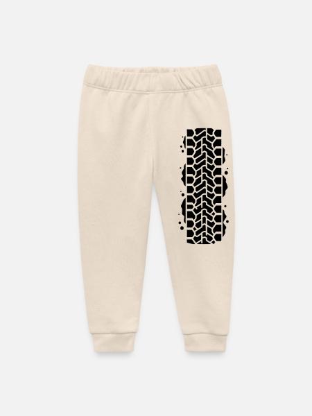 Tire Track Tread Mud MTB - Baby Organic Sweatpants by Stanley/Stella - soft Ecru