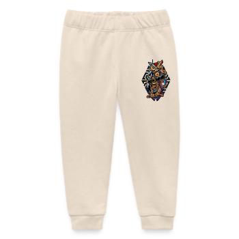 Steampunk Owl with Gears Mystical Mechanical - Baby Organic Sweatpants by Stanley/Stella - soft Ecru - Front