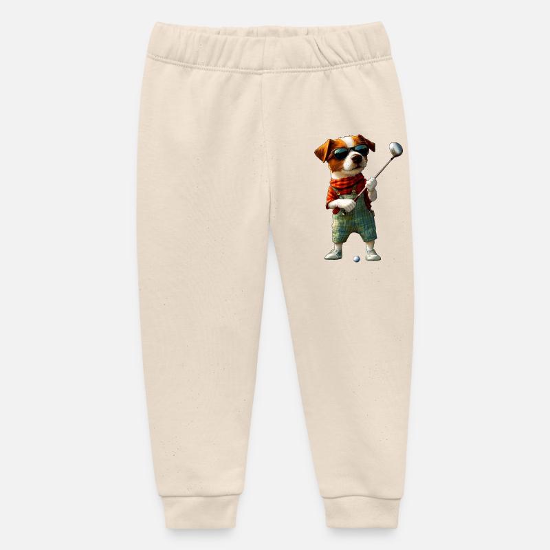 Chien Golf Jack Russell - Pantalon de jogging bébé bio Stanley/Stella - écru doux