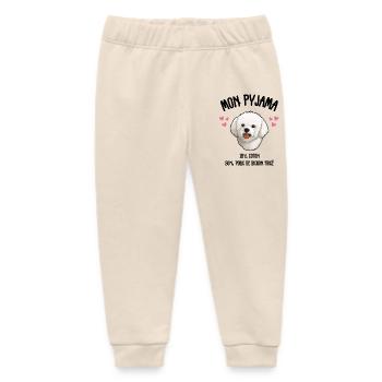 Lustiger Hund Bichon-Schlafanzug - Baby Organic Jogginghose Baby Tumbler von Stanley/Stella - Natur - Vorne