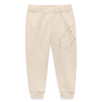 Mauritius outline map - Baby Organic Sweatpants by Stanley/Stella - soft Ecru - Front