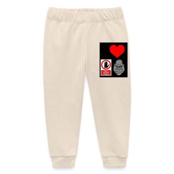 Heart Hand Gorilla Private Access - Baby Organic Sweatpants by Stanley/Stella - soft Ecru - Front