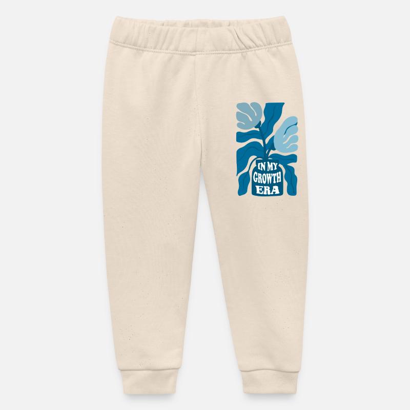 À mon époque de croissance – Diction florale positive - Pantalon de jogging bébé bio Stanley/Stella - écru doux