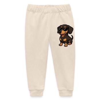 Cooler Dackel mit Sonnenbrille Freund Herrchen - Baby Organic Jogginghose Baby Tumbler von Stanley/Stella - Natur - Vorne