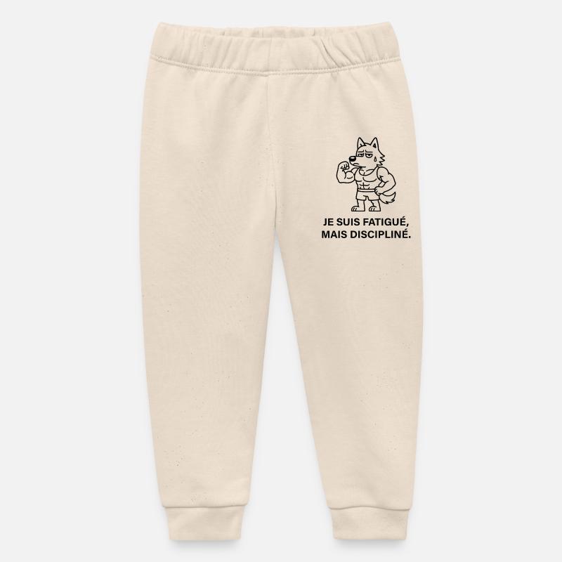 Loup Musclé Fatigué mais Discipliné - Pantalon de jogging bébé bio Stanley/Stella - écru doux