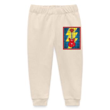 Stained Glass Electric Guitar - Baby Organic Sweatpants by Stanley/Stella - soft Ecru - Front