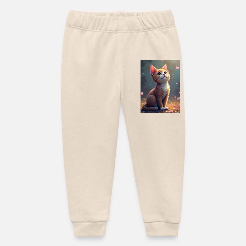 chaton_mignon - Pantalon de jogging bébé bio Stanley/Stella - écru doux
