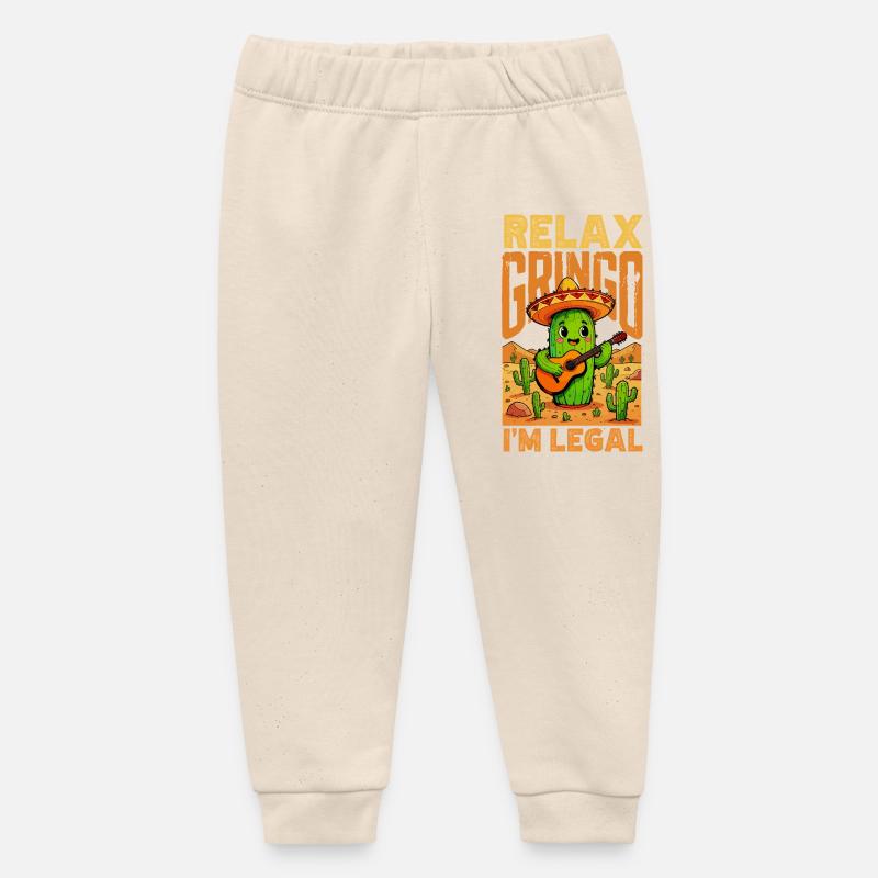 Fierté du Mexique & Maison Drapeau du Mexique - Pantalon de jogging bébé bio Stanley/Stella - écru doux