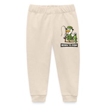 Born to Fish Duck Angler - Baby Organic Sweatpants by Stanley/Stella - soft Ecru - Front