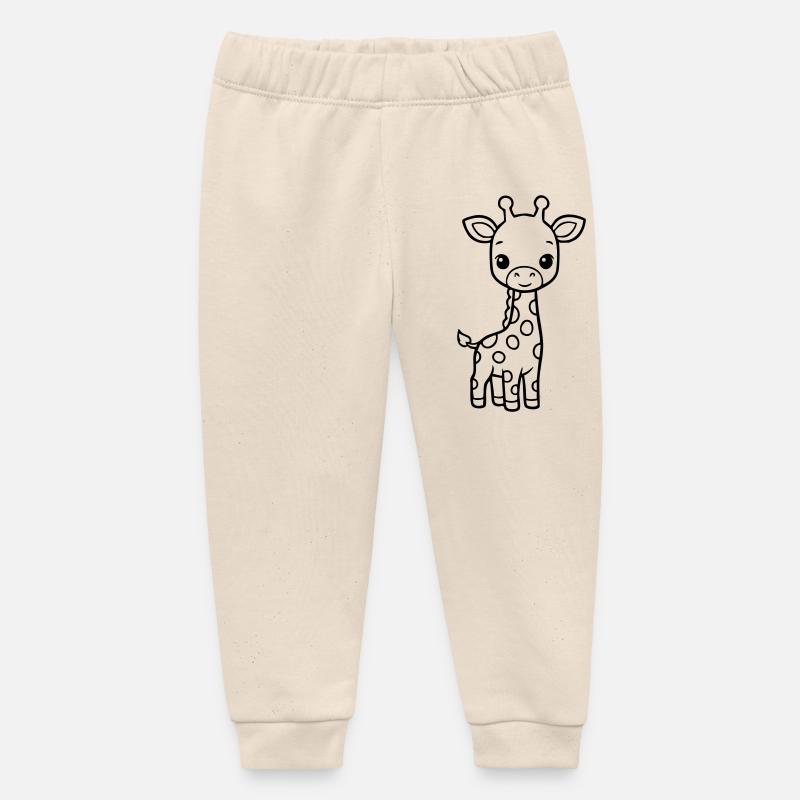 Bébé girafe mignonne – Noir & Blanc - Pantalon de jogging bébé bio Stanley/Stella - écru doux