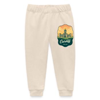Cardiff Wales Retro Sunset Reiseabzeichen - Baby Organic Jogginghose Baby Tumbler von Stanley/Stella - Natur - Vorne