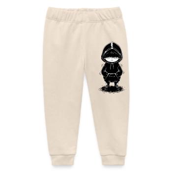 Child Hoodie Shadow Face Hidden - Baby Organic Sweatpants by Stanley/Stella - soft Ecru - Front