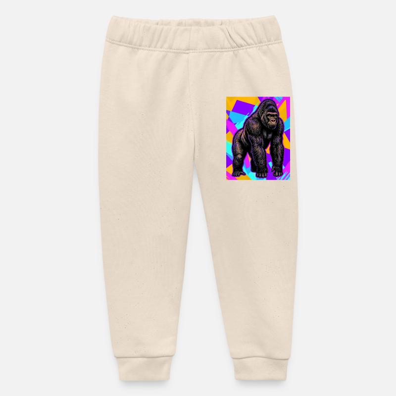 gorille - Pantalon de jogging bébé bio Stanley/Stella - écru doux