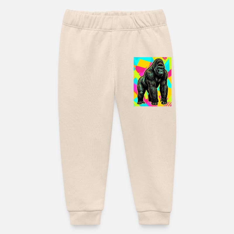gorille - Pantalon de jogging bébé bio Stanley/Stella - écru doux