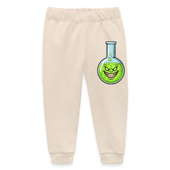 Green Alchemy Bottle with a Grim Smile - Baby Organic Sweatpants by Stanley/Stella - soft Ecru - Front