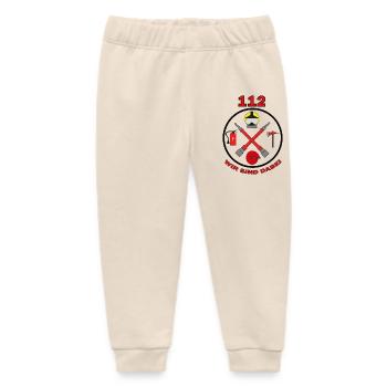 112-Wir sind dabei-Feuerwehr Symbol mit Strahlrohr - Baby Organic Jogginghose Baby Tumbler von Stanley/Stella - Natur - Vorne