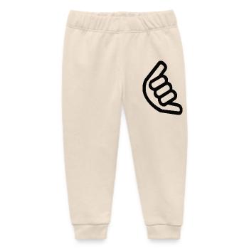 Shaka Hand Sign – Surfer Sign - Baby Organic Sweatpants by Stanley/Stella - soft Ecru - Front