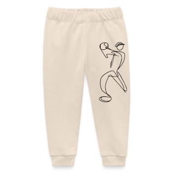 Cricket Bowler Zeichnung - Baby Organic Jogginghose Baby Tumbler von Stanley/Stella - Natur - Vorne