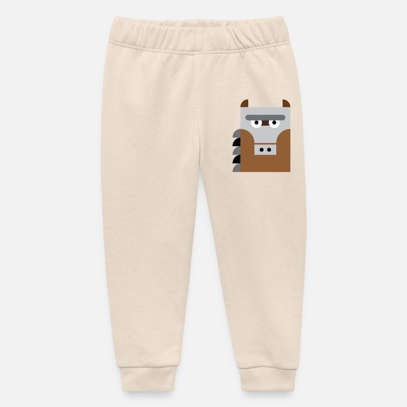 Cheval - Pantalon de jogging bébé bio Stanley/Stella - écru doux