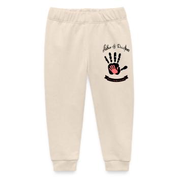 Father and Daughter Best Friends Handprint - Baby Organic Sweatpants by Stanley/Stella - soft Ecru - Front