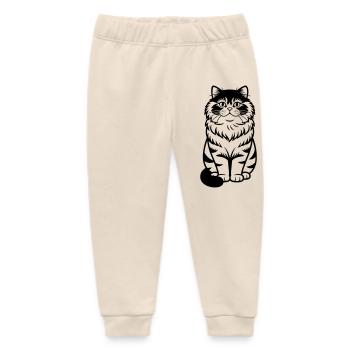 Persian cat - Baby Organic Sweatpants by Stanley/Stella - soft Ecru - Front