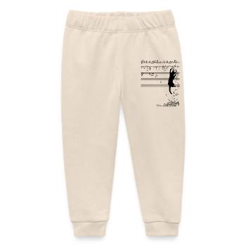Musical Cat Art - Baby Organic Sweatpants by Stanley/Stella - soft Ecru - Front