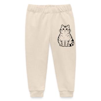 dicke süße Katze - Baby Organic Jogginghose Baby Tumbler von Stanley/Stella - Natur - Vorne