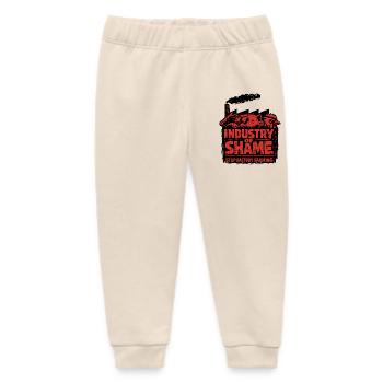 Industry of Shame – Stop Factory Farming - Baby Organic Sweatpants by Stanley/Stella - soft Ecru - Front