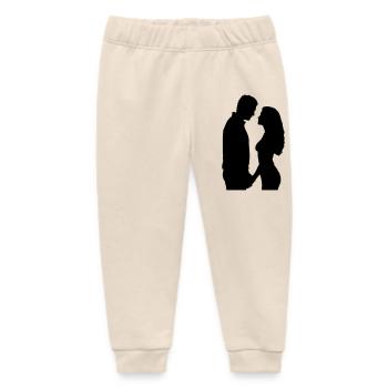 Couple Silhouette Love Romance Valentine's Day Boyfriend - Baby Organic Sweatpants by Stanley/Stella - soft Ecru - Front