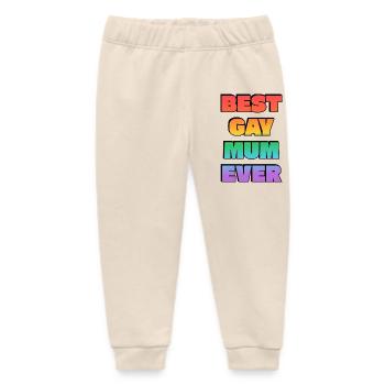 Best Gay Mum Ever Rainbow Pride - Baby Organic Sweatpants by Stanley/Stella - soft Ecru - Front