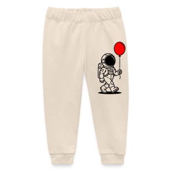 Astronaut with balloon - Baby Organic Sweatpants by Stanley/Stella - soft Ecru - Front